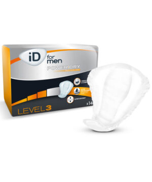 Les protections ID for Men sont conçues pour les cas d'incontinence légère à modérée, chez l'homme.