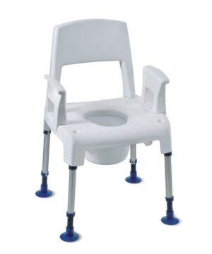 : La chaise de douche Aquatec Pico est une chaise-toilettes percée réglable en hauteur avec une conception originale 3 en 1 lui permettant de s’utiliser à la fois dans les toilettes, dans la chambre ou dans la douche pour répondre aux besoins des utilisateurs