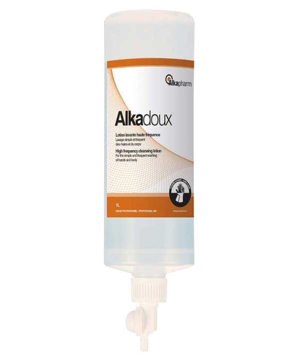 Alkadoux est une lotion lavante vitaminée haute fréquence. Il permet le lavage simple et fréquent des mains et du corps. Il nettoie en douceur grâce à des tensio-actifs dérivés du Coprah.