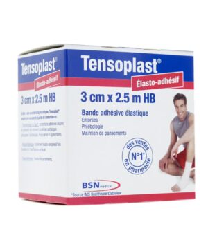 Tensoplast Bande adhésive est un produit développé par BSN Medical pour permettre la contention souple, le strapping et la compression musculaire.