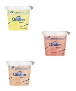 Clinutren Aqua+ est une denrée alimentaire destinée à des fins médicales spéciales. Il est adapté pour les besoins hydriques des patients en cas de dysphagie aux liquides. C’est une eau gélifiée aromatisée proposée avec édulcorant (3 saveurs) ou avec sucre (4 saveurs). Il convient aux enfants de plus de 3 ans selon avis médical.