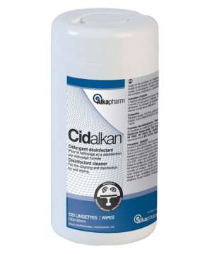 Les lingettes Cidalkan sont idéales pour le nettoyage et la désinfection des surfaces et des dispositifs médicaux. Elles peuvent être utilisées entre deux patients grâce à un séchage rapide.