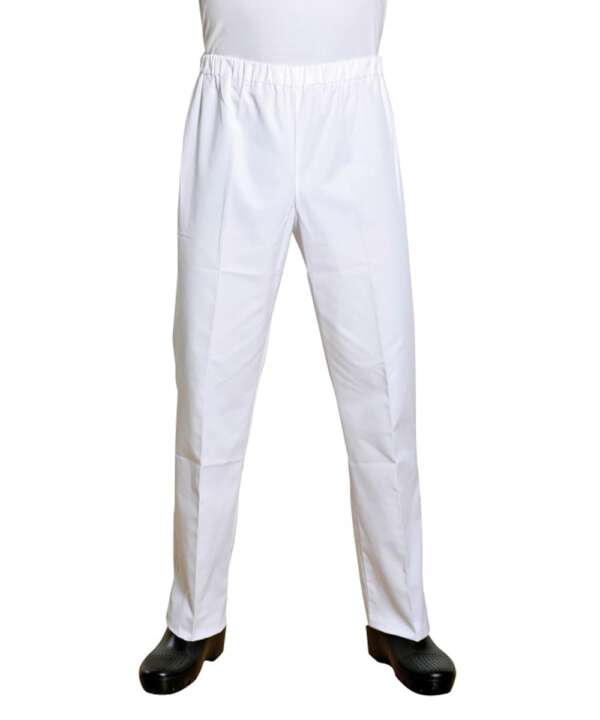 Le pantalon Bering est mixte, de couleur blanche, sergé. Sa taille est entière élastique pour plus de confort.