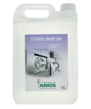 Le désinfectant linge Sterilinge SA conçu par les laboratoires Anios, est indiqué dans le cadre de la désinfection du linge contaminé avant son lavage en machine.