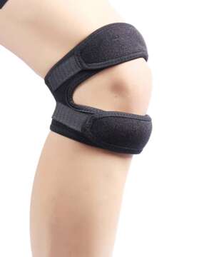 Bandage de rotule - Ce bandage innovant et confortable pour le genou est idéal pour le soutien lors d'activités de longue durée, marche ou sports. Ajustable par velcro, il reste toujours en place sans affecter la liberté de mouvement.