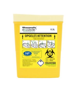 Le collecteur d’aiguilles Sharpsafe 0,3L est une boîte à déchets d’activités de soins à risques infectieux et objets coupants, piquants, tranchants.