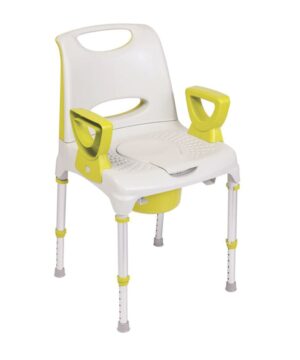Les tabourets et chaises Aq-Tica sont utilisables dans la douche, comme chaise percée ou rehausse au-dessus d’un WC standard. Elles sont disponibles en 2 versions : tabouret avec le petit dossier et chaise avec le grand dossier.