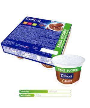 Delical HP/HC crème dessert sans sucre est une denrée alimentaire destinée à des fins médicales spéciales. Il est adapté pour les besoins nutritionnels des patients adultes en cas de dénutrition ou risque de dénutrition. C’est une crème dessert hyperprotéinée et hypercalorique.